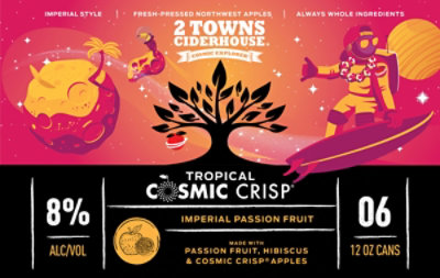 2 Towns Ciderhouse Tropical Cosmic Crisp In Cans - 6 -12 Fl. Oz.