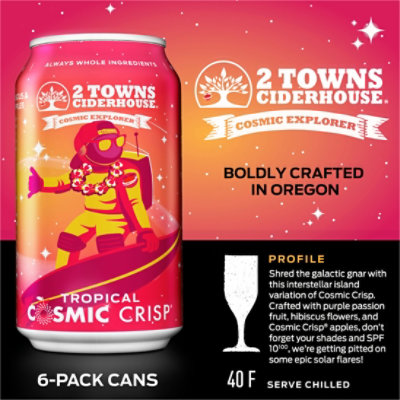 2 Towns Ciderhouse Tropical Cosmic Crisp In Cans - 6 -12 Fl. Oz. - Image 4