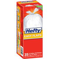 Hefty Trash Bags Easy Flaps Flap Tie Tall 13 Gallon - 35 Count