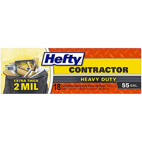 Hefty Contractor Bags Heavy Duty 55 Gallon - 18 Count - Shaw's