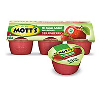 Mott's No Sugar Added Strawberry Applesauce Cups 6 Count - 3.9 Oz