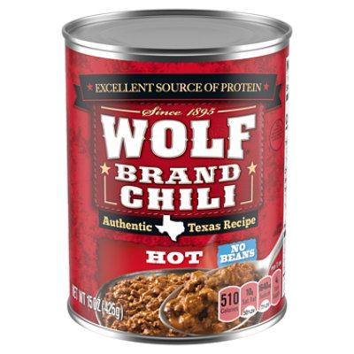 Wolf Brand Hot Chili Without Beans - 15 Oz - Image 1