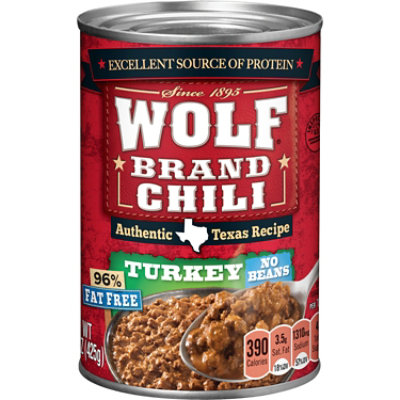 Wolf Brand 96% Fat Free Turkey Chili Without Beans - 15 Oz - Image 1