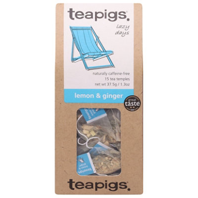 Teapigs Herbal Tea Lazy Days Lemon & Ginger - 15 Count