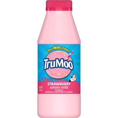 TruMoo Strawberry Whole Milk Vitamin D Plastic Bottle  - 1 Pint