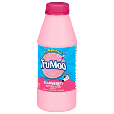 TruMoo Strawberry Whole Milk Vitamin D Plastic Bottle  - 1 Pint - Image 4
