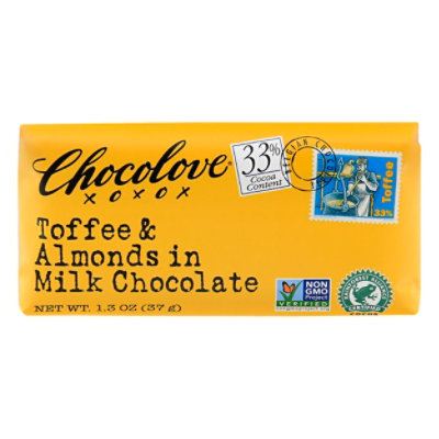 Chocolove Chocolate Bar Mini Milk Chocolate Toffee & Almond - 1.3 Oz - Image 3