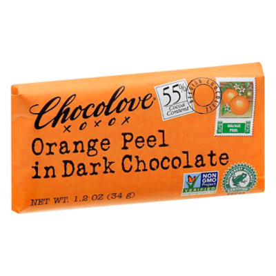 Chocolove Chocolate Bar Mini Dark Chocolate Orange Peel - 1.2 Oz