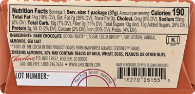 Chocolove Chocolate Bar Dark Mini Chocolate Almonds & Sea Salt - 1.3 Oz - Image 6