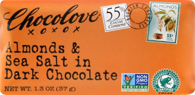 Chocolove Chocolate Bar Dark Mini Chocolate Almonds & Sea Salt - 1.3 Oz - Image 2