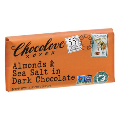 Chocolove Chocolate Bar Dark Mini Chocolate Almonds & Sea Salt - 1.3 Oz