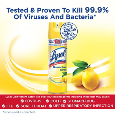 Lysol Lemon Breeze Disinfectant Spray - 19 Fl. Oz. - Image 2