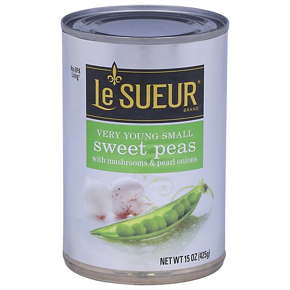Le Sueur Peas Sweet Very Young Small With Mushrooms & Pearl Onions - 15 Oz