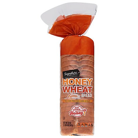 Signature SELECT Bread Wheat Split Top Honey - 20 Oz