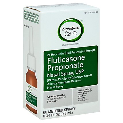 Signature Care Fluricasone Propionate Nasal Spray USP Full Strength - 0.34 Fl. Oz. - Image 1