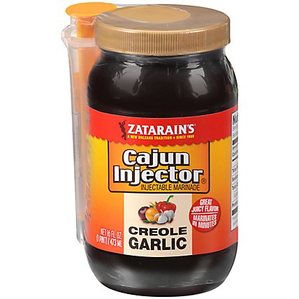 Zatarain's Cajun Injectors Creole Garlic Injectable Marinade with Injector - 16 Oz - Image 1