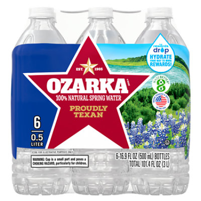 Ozarka Spring Water Natural - 6-0.5 Liter - Image 1