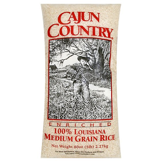 Cajun Country Rice White Medium Grain - 80 Oz