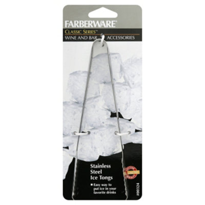 Farberware Bar Stainless Steel Ice Tongs Wine And Bar Accessories - Each - Image 1