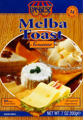 Paskesz Melba Toast Sesame - 7 Oz - Image 2