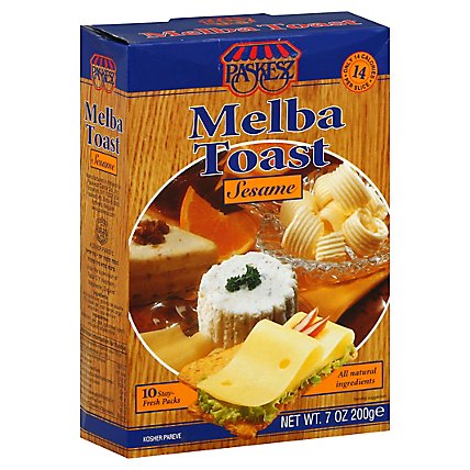 Paskesz Melba Toast Sesame - 7 Oz - Image 1