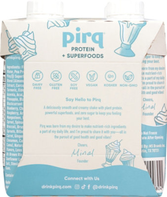 Pirq Plant-Based Golden Vanilla Protein Shake in Cartons - 4-11 Fl. Oz. - Image 5