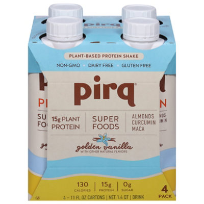 Pirq Plant-Based Golden Vanilla Protein Shake in Cartons - 4-11 Fl. Oz.