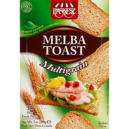 Paskesz Melba Toast Multigrain - 7 Oz - Image 2