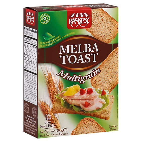 Paskesz Melba Toast Multigrain - 7 Oz