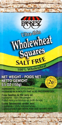 Paskesz Wholewheat Squares Ultra Thin Salt Free - 5.5 Oz - Image 2