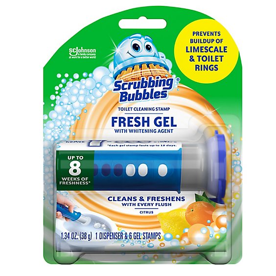 Scrubbing Bubbles Fresh Gel Toilet Cleaning Stamp Dispenser - 6 Oz