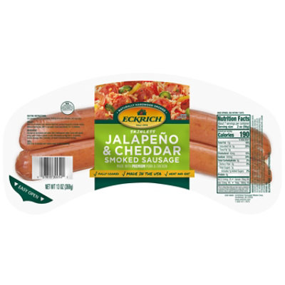 Eckrich Skinless Jalapeno & Cheddar Smoked Sausage - 13 Oz - Image 2