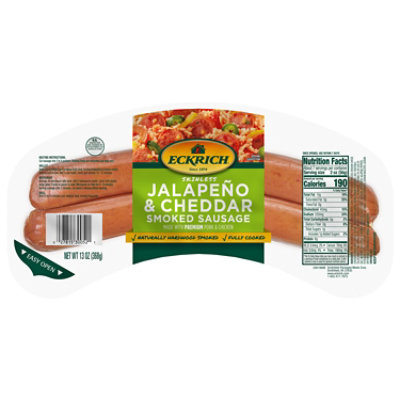 Eckrich Skinless Jalapeno & Cheddar Smoked Sausage - 13 Oz - Image 2