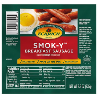 Eckrich Smok-Y Original Breakfast Smoked Sausage Links - 8.3 Oz - Image 1
