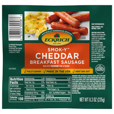 Eckrich Smok-Y Cheddar Breakfast Smoked Sausage Links - 8.3 Oz - Image 1