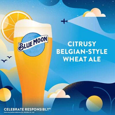 Blue Moon Belgian White Craft Belgian Style Wheat Ale Beer 5.4% ABV Cans - 6-12 Fl. Oz. - Image 2