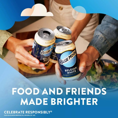 Blue Moon Belgian White Craft Belgian Style Wheat Ale Beer 5.4% ABV Cans - 6-12 Fl. Oz. - Image 4