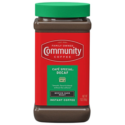 Community Coffee Coffee Instant Medium-Dark Roast Cafe Special Decaffeinated - 7 Oz - Image 2