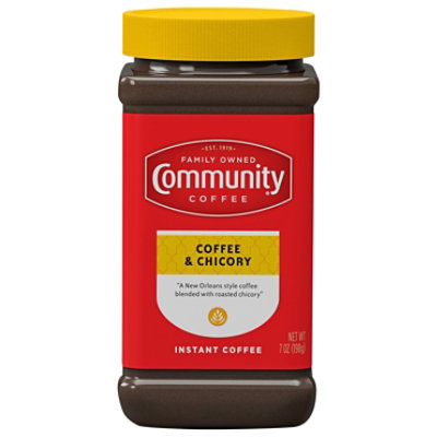 Community Coffee Coffee & Chicory Instant Medium-Dark Roast - 7 Oz - Shaw's