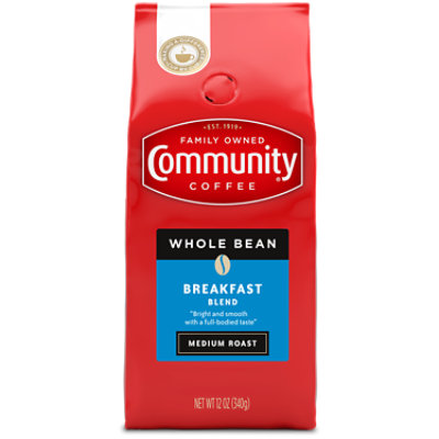 Community Coffee Whole Bean Medium Roast Breakfast Blend - 12 Oz - Image 1