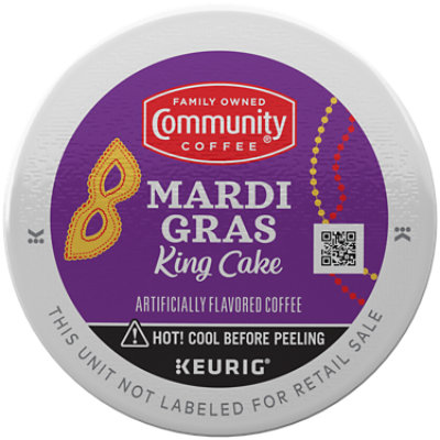 Community Coffee Mardi Gras King Cake Medium Roast Single Serve Keurig K-Cup Pods - 12 Count - Image 3