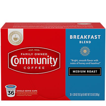 Community Coffee Coffee K-Cup Pods Medium Roast Breakfast Blend - 36 Count - Image 2
