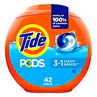 Tide PODS Liquid Laundry Detergent Pacs Clean Breeze - 42 Count - Image 2