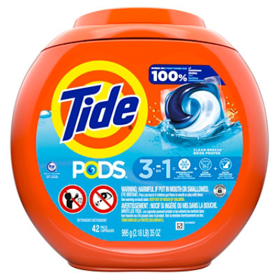 Tide PODS Liquid Laundry Detergent Pacs Clean Breeze - 42 Count - Image 2