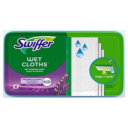 Swiffer Sweeper Wet Mopping Cloths With Febreze Freshness Lavender Vanilla & Comfort - 24 Count - Image 1