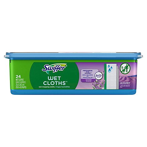 Swiffer Sweeper Wet Mopping Cloths With Febreze Freshness Lavender Vanilla & Comfort - 24 Count