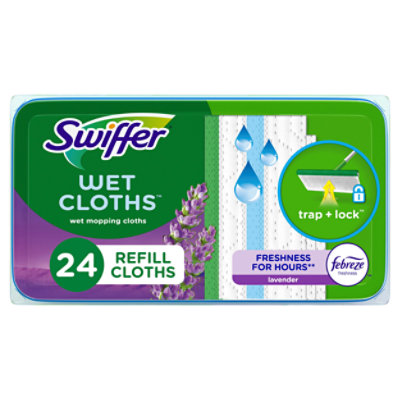 Swiffer Sweeper Wet Mopping Cloths With Febreze Freshness Lavender Vanilla & Comfort - 24 Count