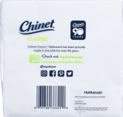 Chinet Napkins Beverage Classic White Wrapper - 40 Count - Image 4