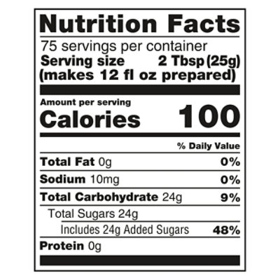 lipton ice tea nutrition label