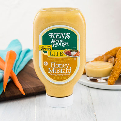 Kens Steak House Dressing Topping & Spread Lite Honey Mustard Squeeze Bottle - 24 Fl. Oz. - Image 2